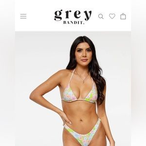 Grey bandit Island Time Bikini Bottom size small